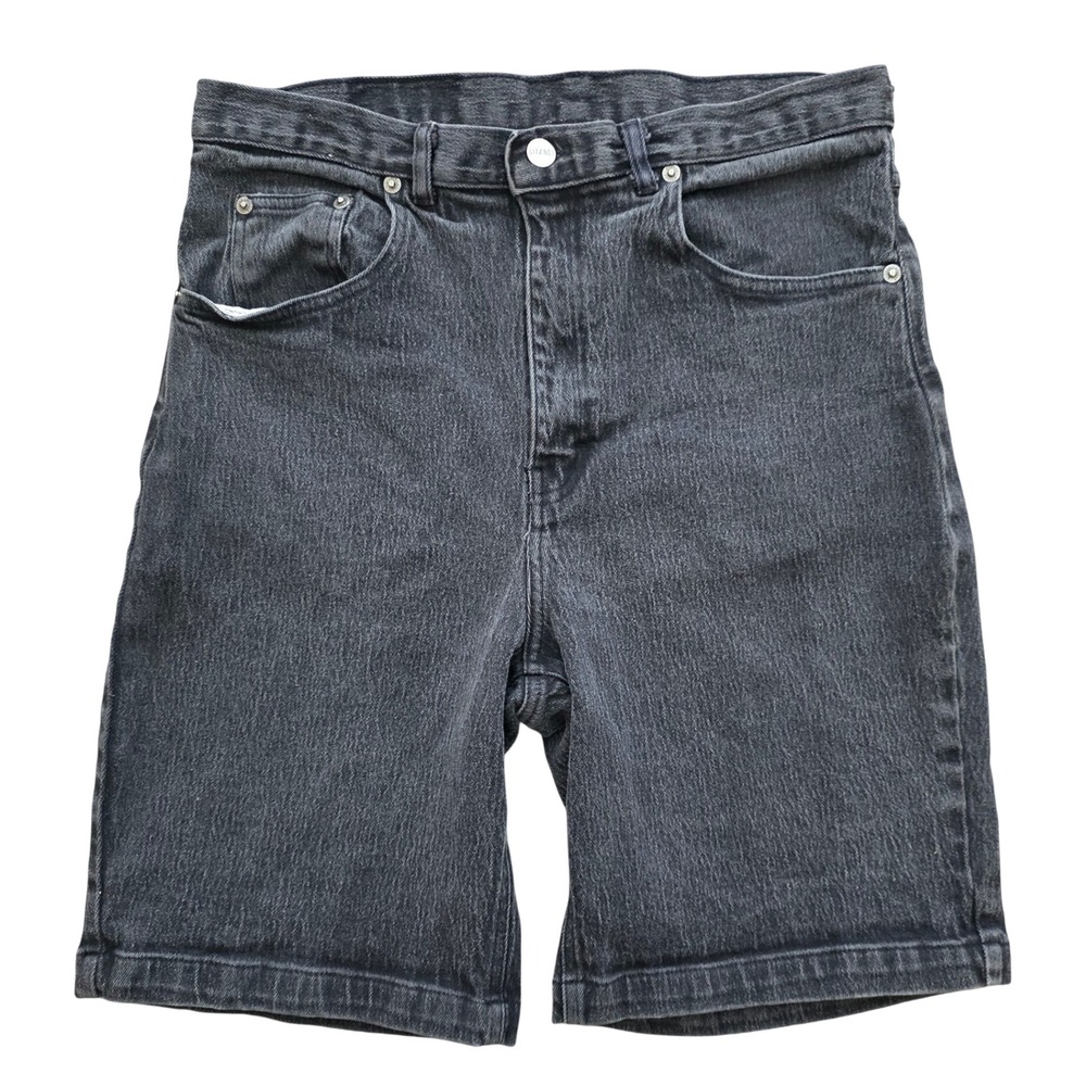 Vintage 90s Aesthetic Black Denim High Waisted Shorts By Gitano Size 12